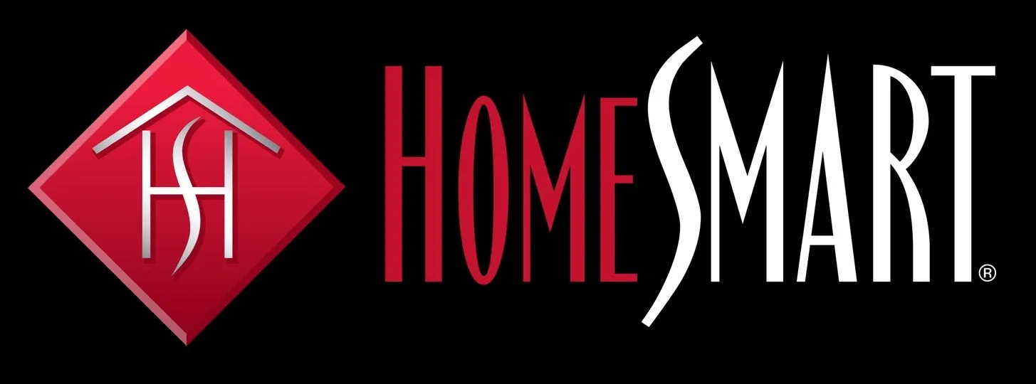 Logo of homesmart, featuring a red diamond with the initials 'hs' and the word 'homesmart' in white text on a black background.